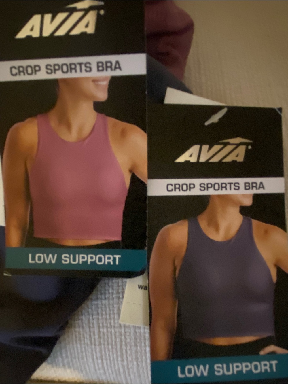 Avia Crop Sports Bra - deep grey  & Deep pink